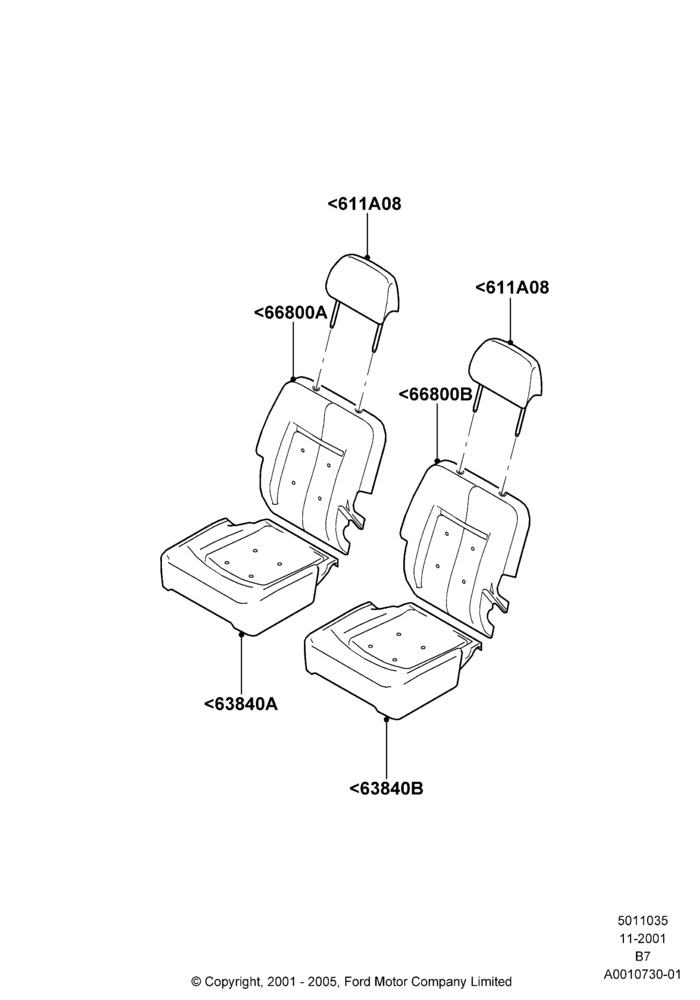 35B - Rear Seat Pads/Valances & Heating, With 2nd Row Dual Captain Chairs; 18/MAR/2002-02/AUG/2006