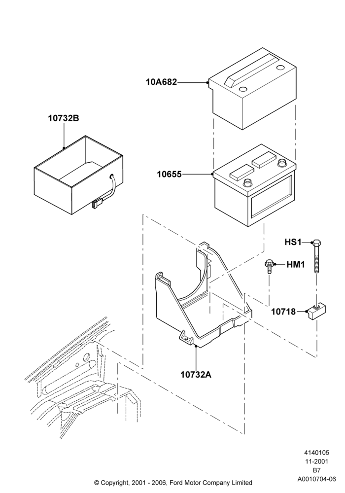 05A - Battery and Mountings; 18/MAR/2002-02/AUG/2006