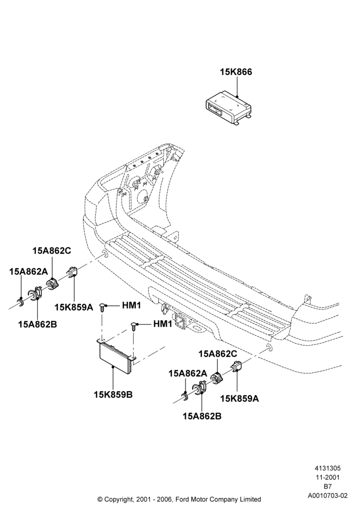 05A - Parking Distance Control, With Reverse Proximity Sensor; 18/MAR/2002-03/FEB/2003