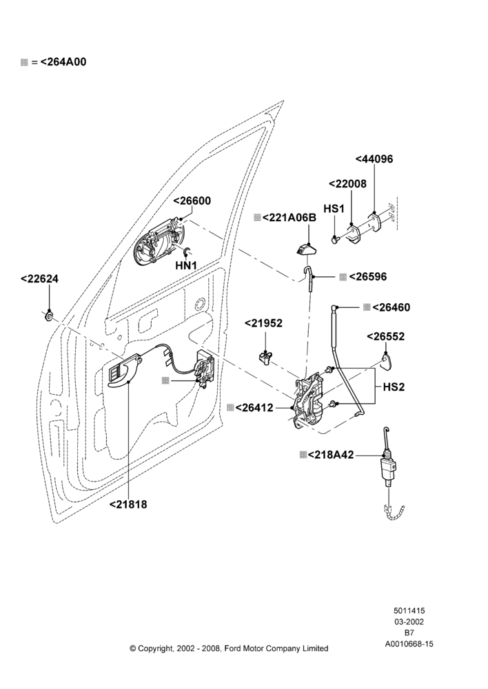 15A - Rear Door Lock Controls; 18/MAR/2002-02/AUG/2006