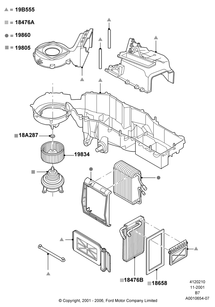 10B - Heater/Air Cond.Internal Components, HD ATC Air Conditioning; 18/MAR/2002-02/AUG/2006