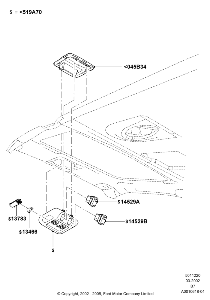 20B - Console - Overhead, Power Tilt/Slide Sun Roof; 18/MAR/2002-02/AUG/2006