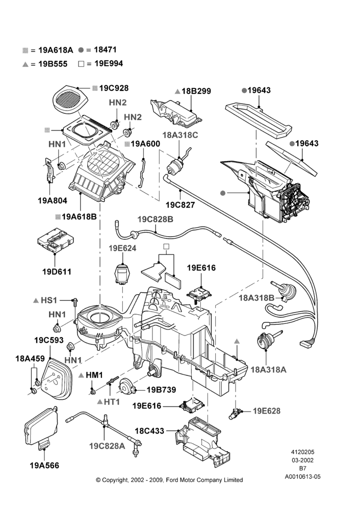 05B - Heater/Air Cond.External Components, HD ATC Air Conditioning; 18/MAR/2002-11/MAR/2004