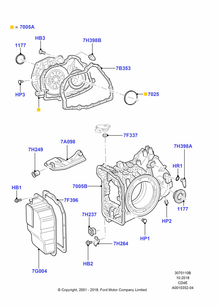10B - Transmission External Components, 3.0 V6 24V DOHC EFI Modular, 4 Speed CD4E Automatic; 12/JUN/2000-22/DEC/2003