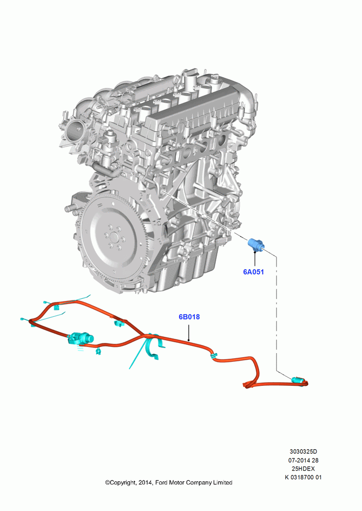 25D - Engine Heater, 2.5L Duratec (110kW/150PS), (+)"CDN/PR/USA"; 30/SEP/2013