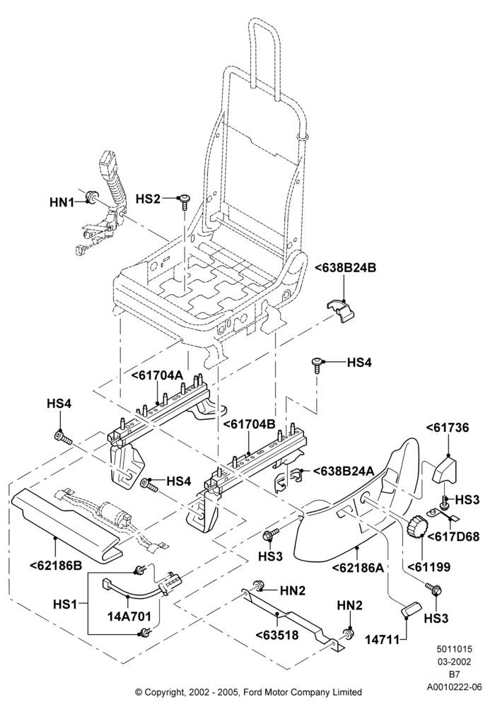 15C - Front Seat Base, Less Temp Control Driver Seat; 18/MAR/2002-02/AUG/2006