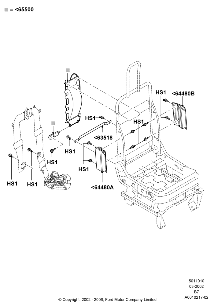 10B - Front Seat Back, With Captain Chair Front Seats, With Pass Heated And Cooled Seat; 18/MAR/2002-02/AUG/2006