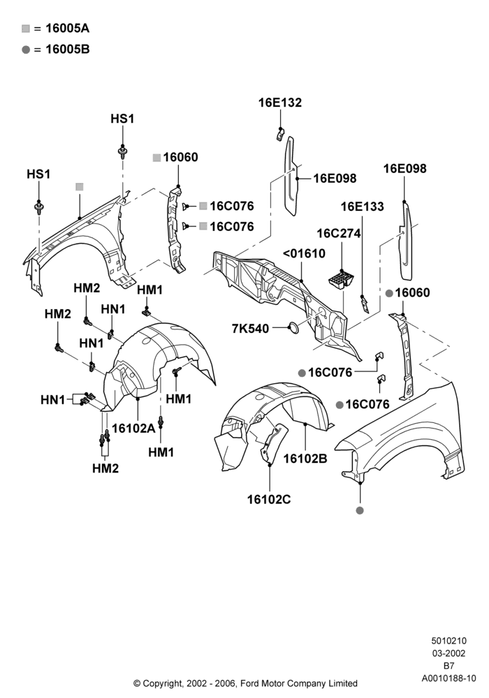 10A - Dash Panel and Front Fenders; 18/MAR/2002-02/AUG/2006