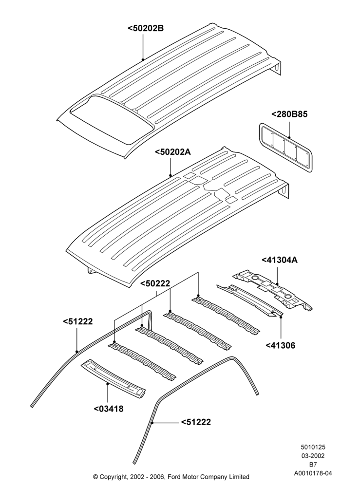 25A - Roof - Sheet Metal; 18/MAR/2002-02/AUG/2006