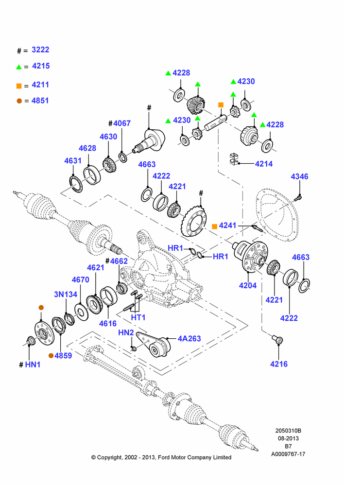 10A - Components - Front Axle Diff & Carr; 18/MAR/2002-02/AUG/2006