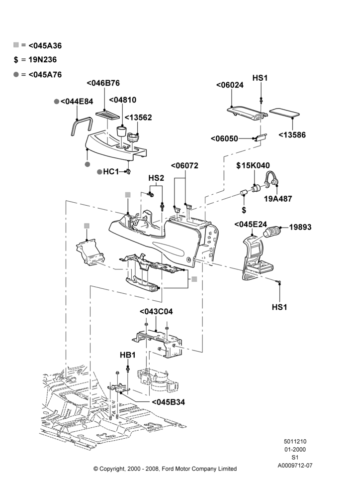 10A - Console - Floor, With Full Floor Console; 31/JAN/2000-30/JUN/2005