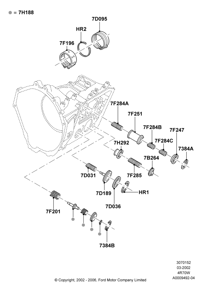 52A - Automatic Transmission Components, 4R70/4R75 W/E 4 Speed Trans; 18/MAR/2002-02/AUG/2006