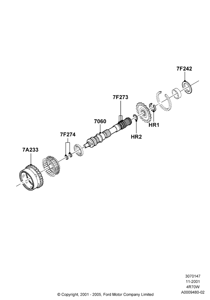 47A - Output Shafts, 4R70/4R75 W/E 4 Speed Trans; 18/MAR/2002-02/AUG/2006