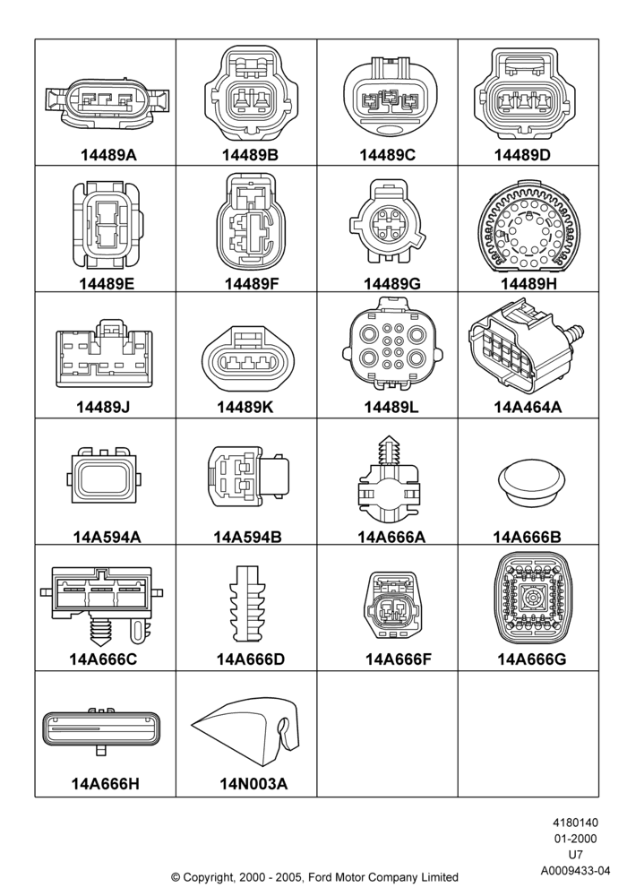 40B - Wiring Connectors, Page B; 31/JAN/2000-09/MAY/2003