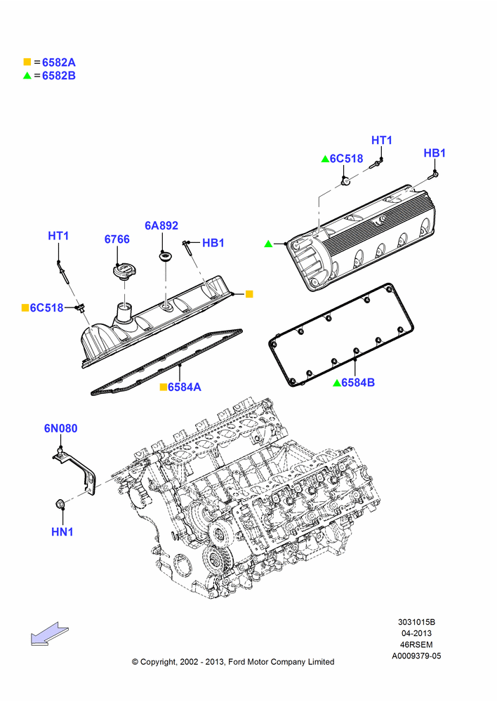 15B - Cylinder Head Cover, Romeo 4.6 SOHC EFI, Windsor 4.6 SOHC EFI; 18/MAR/2002-02/AUG/2004