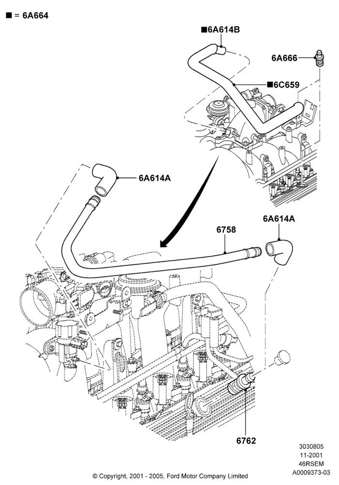 05B - Emission Control - Crankcase, Romeo 4.6 SOHC EFI, Windsor 4.6 SOHC EFI; 18/MAR/2002-02/AUG/2004