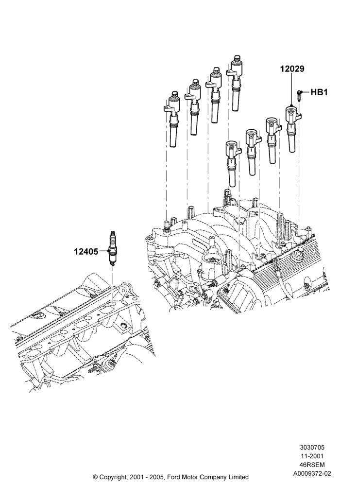 05B - Ignition Coil and Wires/Spark Plugs, Romeo 4.6 SOHC EFI, Windsor 4.6 SOHC EFI; 18/MAR/2002-02/AUG/2004