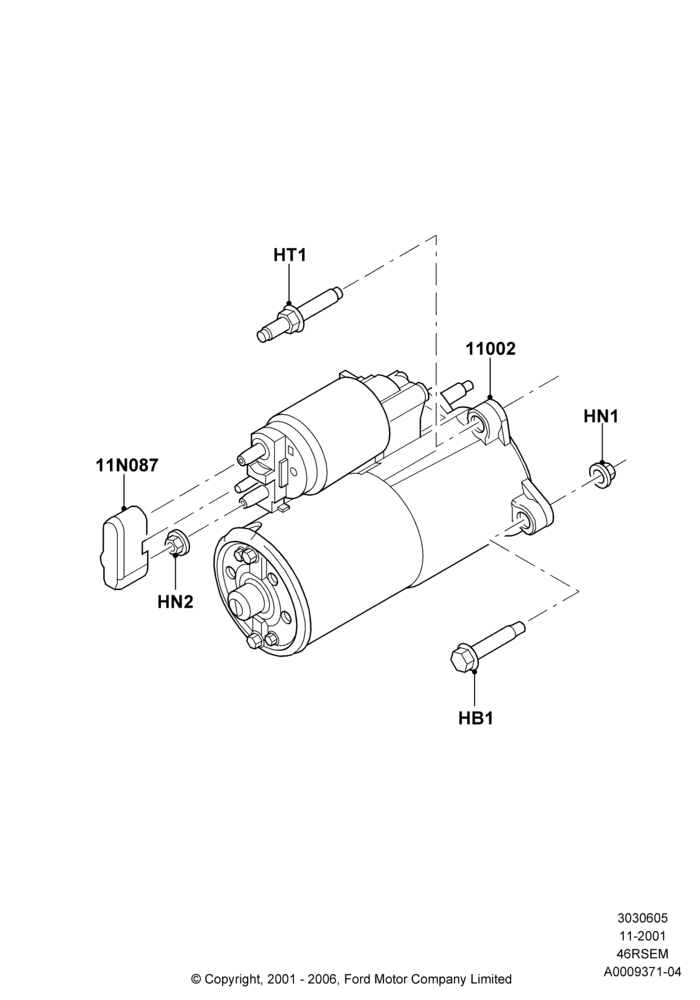 05C - Starter Motor, Romeo 4.6 SOHC EFI, Windsor 4.6 SOHC EFI; 18/MAR/2002-02/AUG/2004