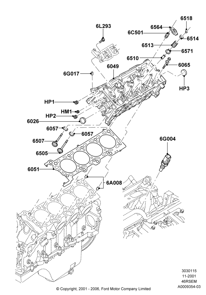 15B - Cylinder Head, Romeo 4.6 SOHC EFI, Windsor 4.6 SOHC EFI; 18/MAR/2002-02/AUG/2004