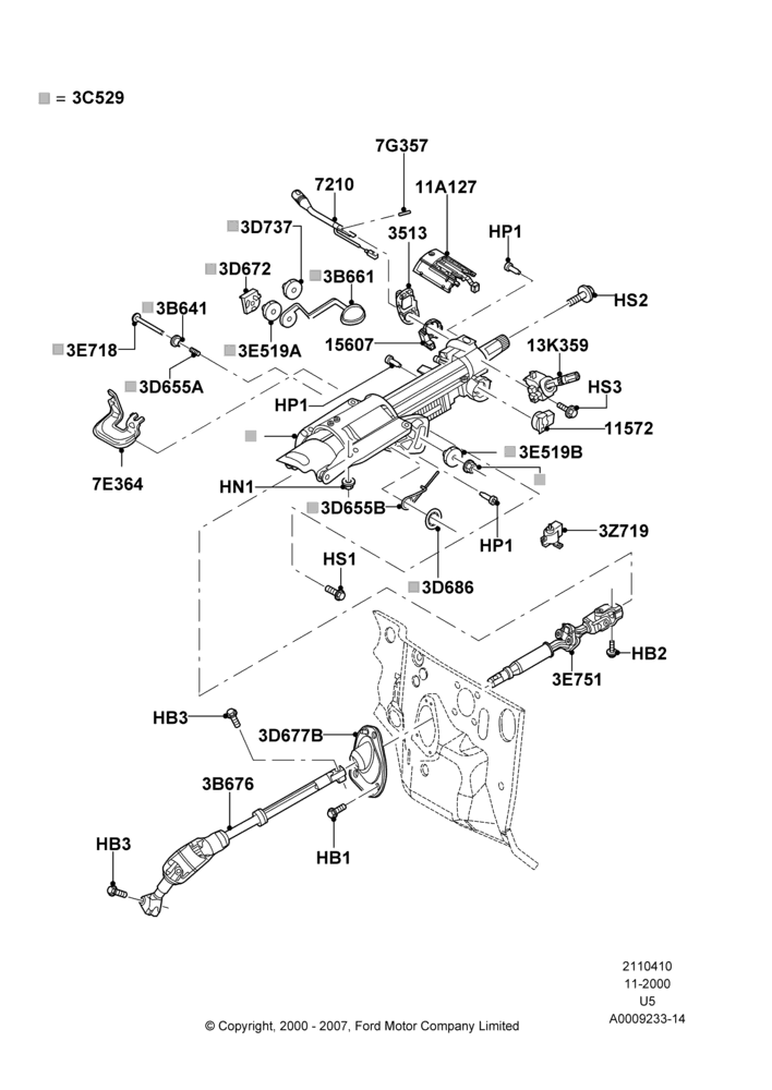 10A - Steering Column And Gear Shift; 13/NOV/2000-19/JUL/2005