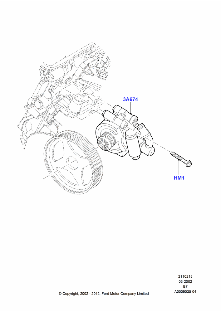 15A - Power Steering Pump Mounting; 18/MAR/2002-02/AUG/2006