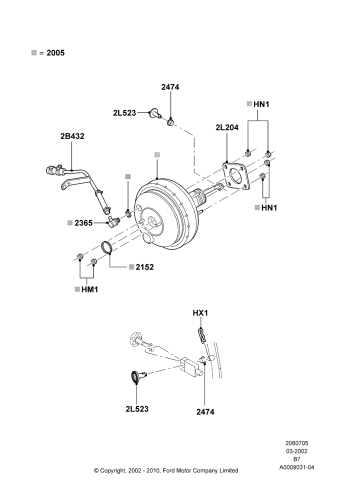 05A - Brake Booster, Less Electronic Stability Control; 18/MAR/2002-02/AUG/2004