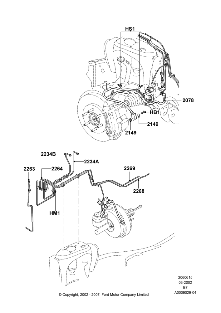 15B - FRONT BRAKE LINES, 4WD; 18/MAR/2002-02/AUG/2006