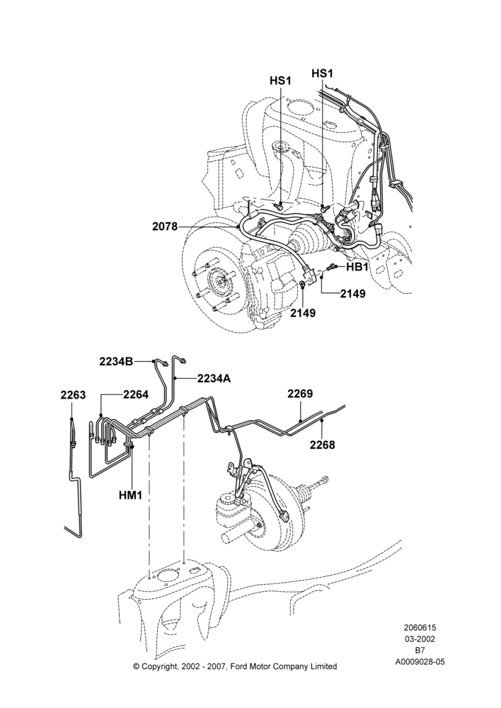 15A - FRONT BRAKE LINES, 2WD; 18/MAR/2002-02/AUG/2006