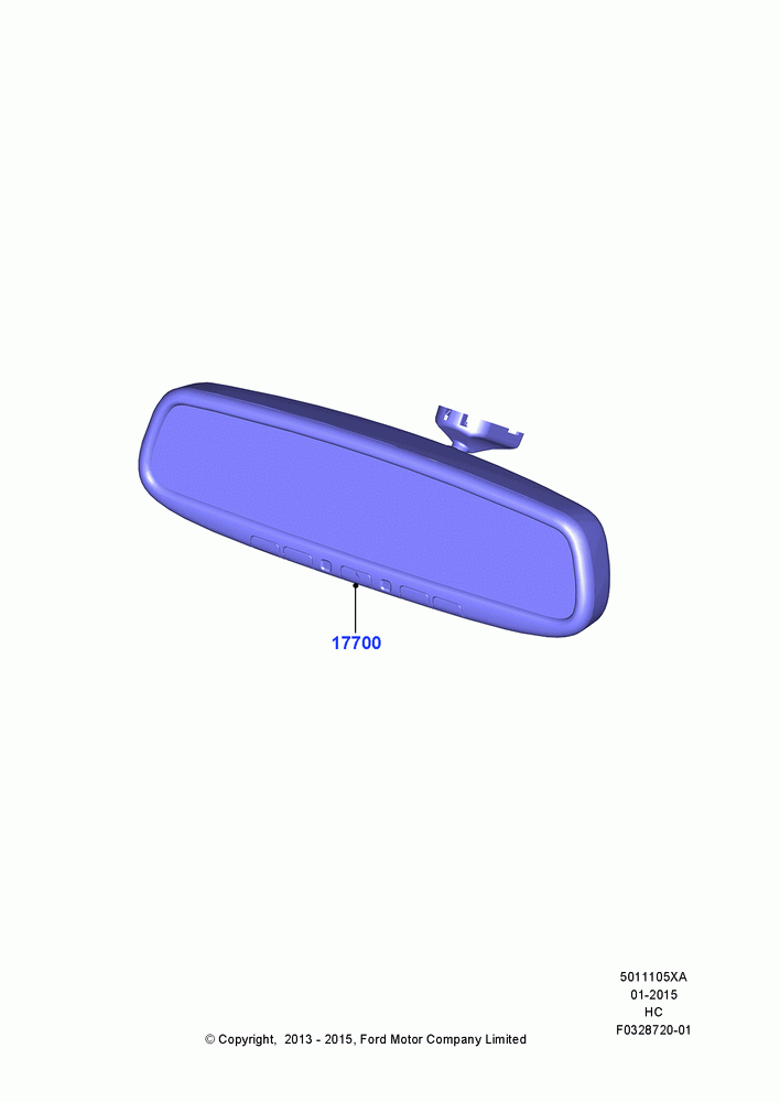 05XA - Windshield/Inside Rear View Mirror, Accessory Mirrors; 30/SEP/2013-29/JUN/2015