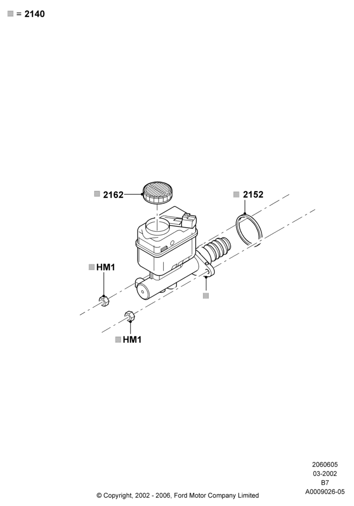 05A - Master Cylinder - Brake System, Less Electronic Stability Control; 18/MAR/2002-02/AUG/2006
