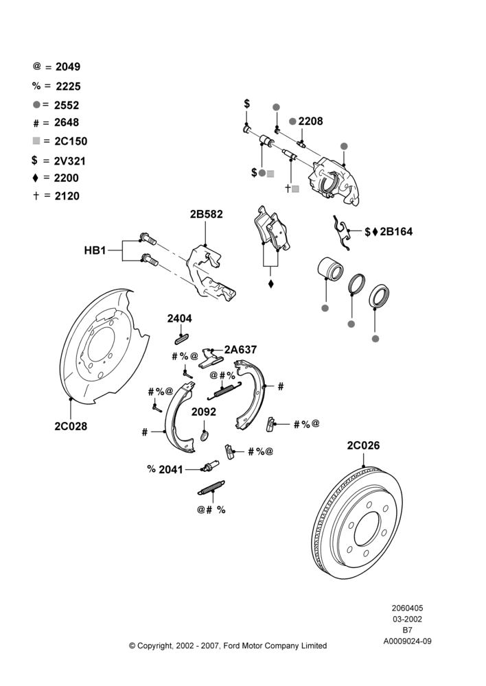 05A - Rear Brake Discs and Calipers; 18/MAR/2002-02/AUG/2006