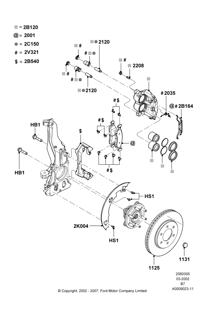 05B - Front Brake Discs and Calipers; 15/JUL/2002-02/AUG/2006