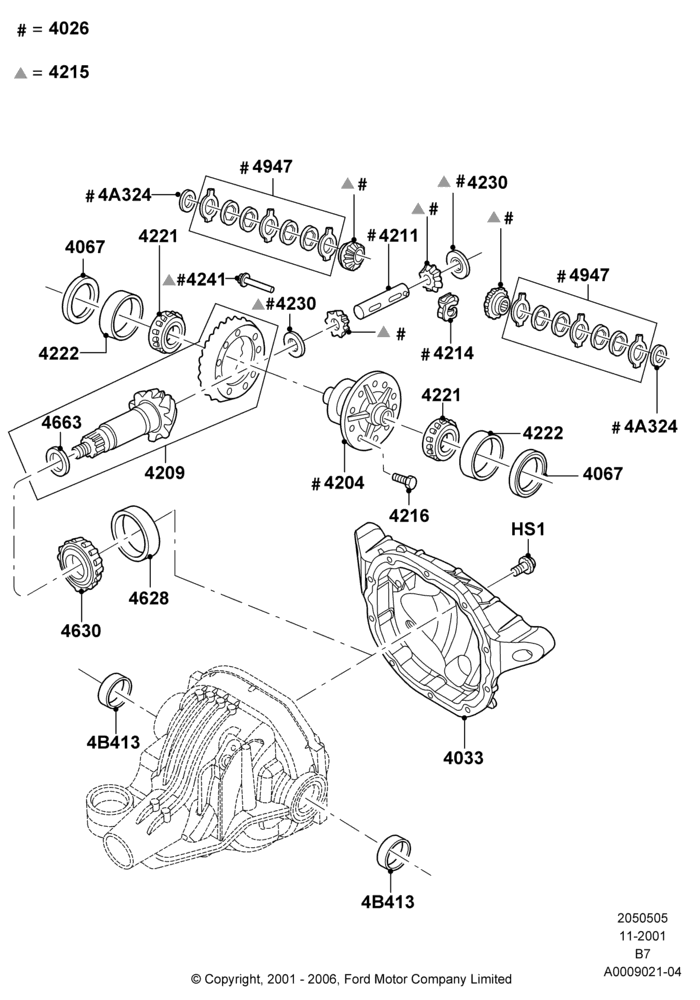 05D - Components - Rear Axle Diff & Carr., Rear Axle Limited Slip Differential, With 9.75" Axle; 18/MAR/2002-02/AUG/2006