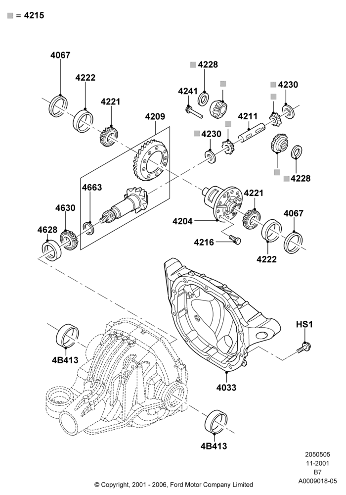 05A - Components - Rear Axle Diff & Carr., Rear Axle Less Limited Slip Diff, With 8.8 Axle; 18/MAR/2002-02/AUG/2004