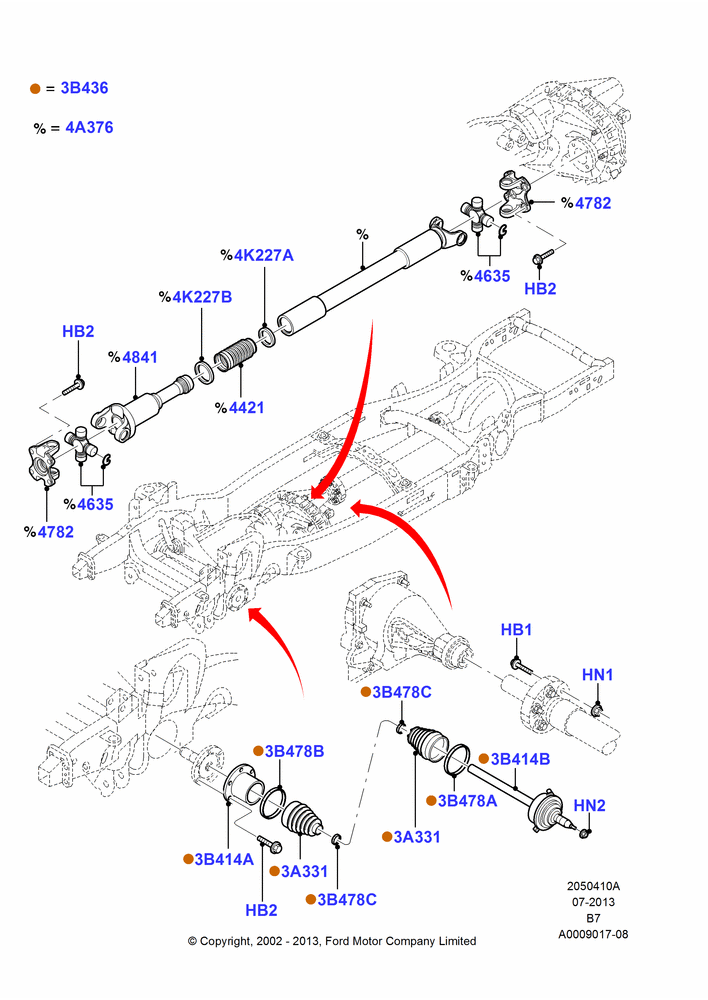 10A - Drive Shaft - Front Axle Drive, LHD 4WD (Part Time Drive); 18/MAR/2002-02/AUG/2006