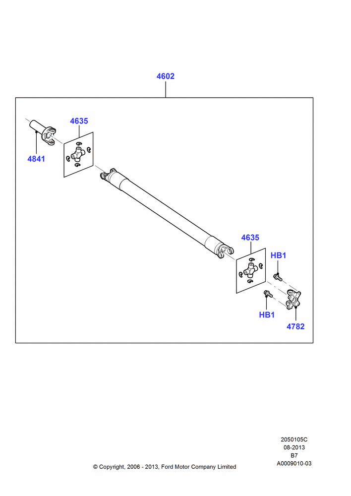 05C - Drive Shaft - Rear Axle Drive, 2WD, All 5.4L Gas Engines; 03/FEB/2003-02/AUG/2006