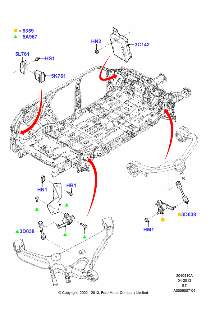 10A - Air Suspension Controls/Electrics, With Autom. Adjustable Suspension; 03/FEB/2003-02/AUG/2006