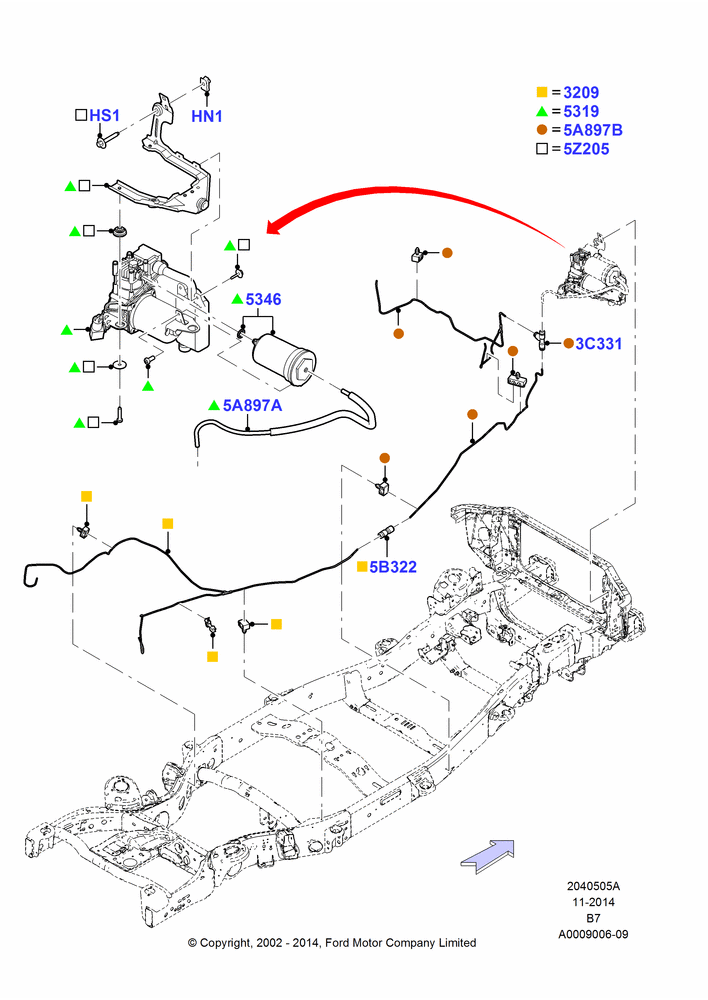 05A - Air Suspension Compressor and Lines, With Autom. Adjustable Suspension; 03/FEB/2003-02/AUG/2006