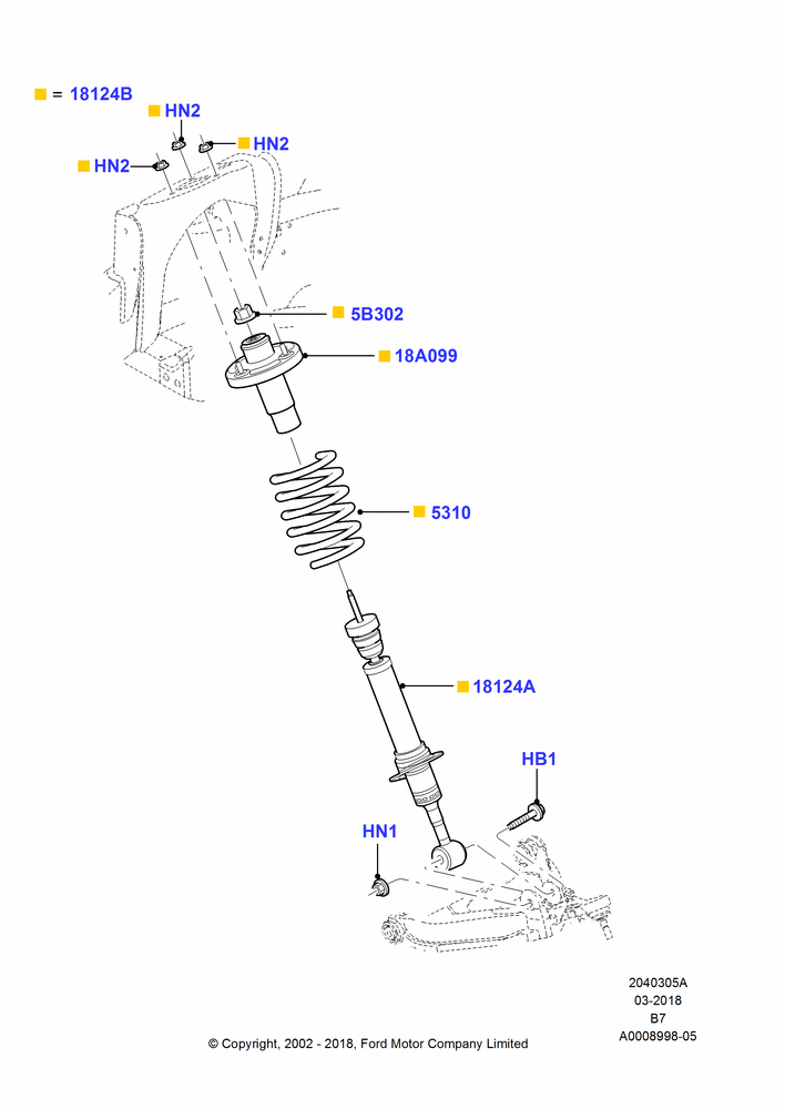05A - Front Suspension Struts and Springs, With Standard Suspension; 18/MAR/2002-02/AUG/2006