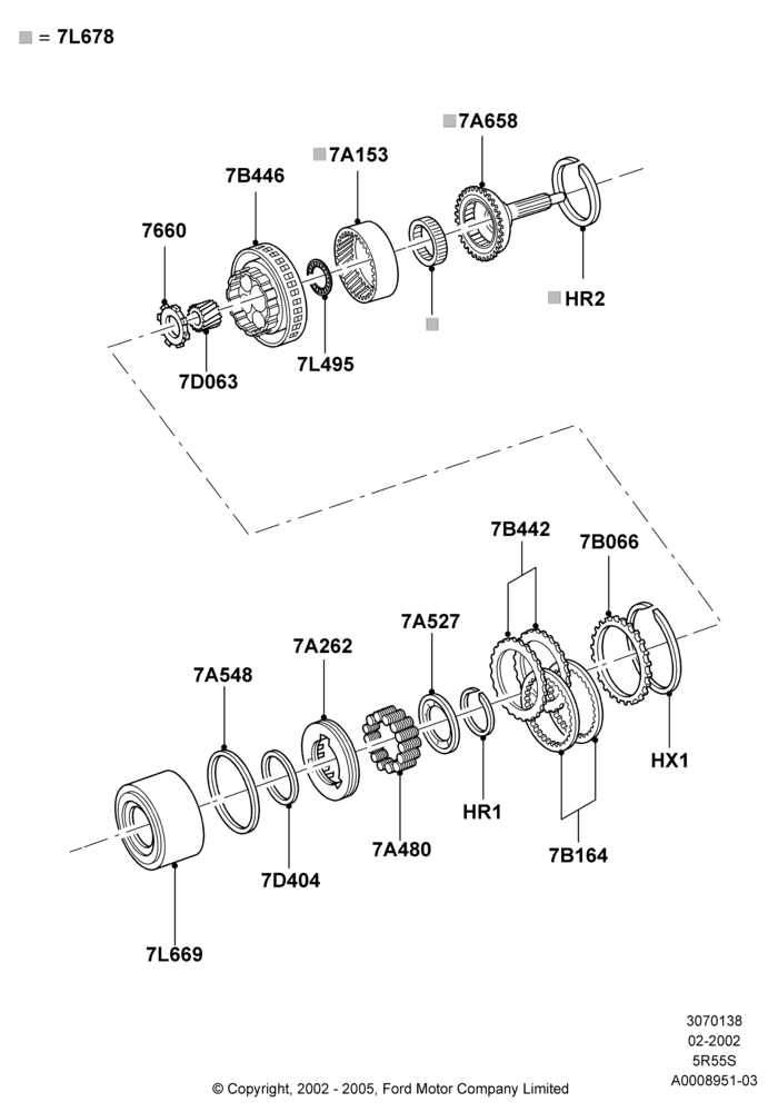 38A - Coast Clutch and Components, 5 Speed Auto Transmission 5R55S; 04/MAR/2002-16/DEC/2010