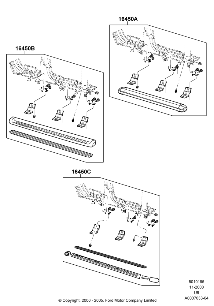 65X - Running Boards/Side Steps, Ford Series, Accessory; 13/NOV/2000-19/JUL/2005