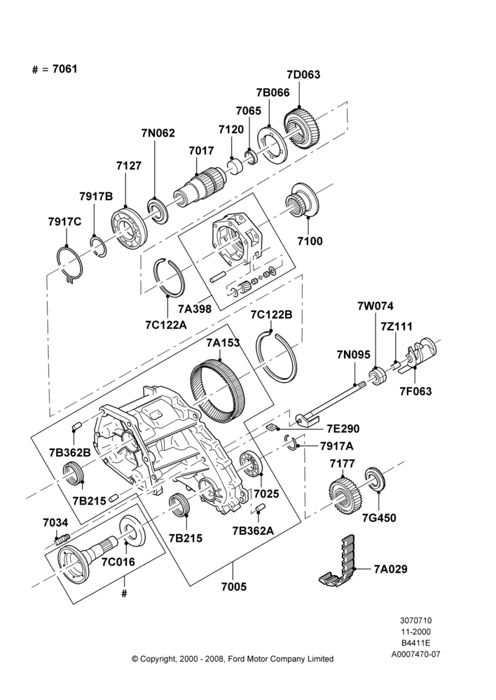 10A - Transfer Drive Components, With 2 Spd Trans Case With Ctl Trac, FRONT; 13/NOV/2000-19/JUL/2005