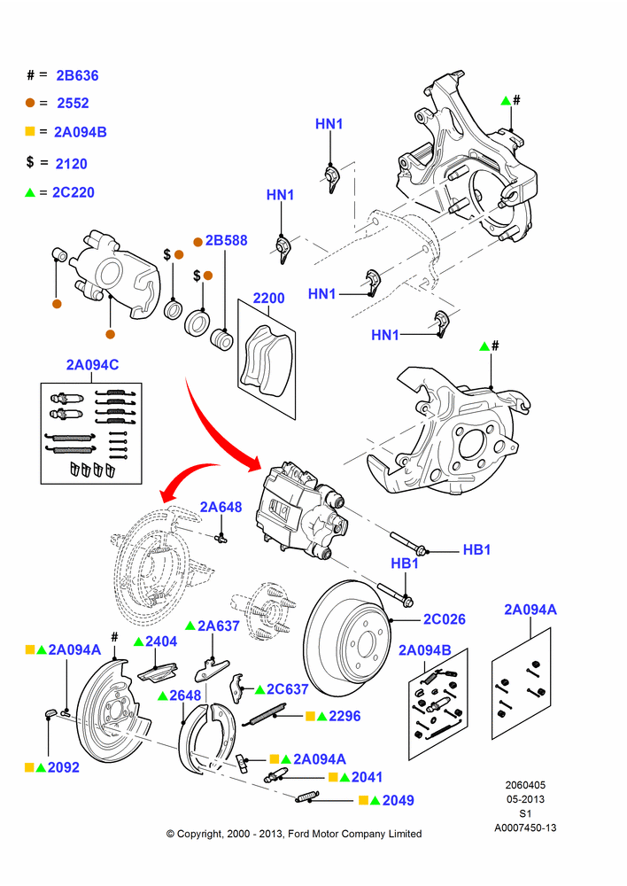 05 - Rear Brake Discs and Calipers; 19/AUG/2002-30/JUN/2005