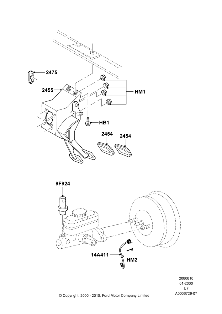 10B - Brake and Clutch Controls, 5 Spd Man Trans  - R1HD; 24/JUL/2000-09/MAY/2003