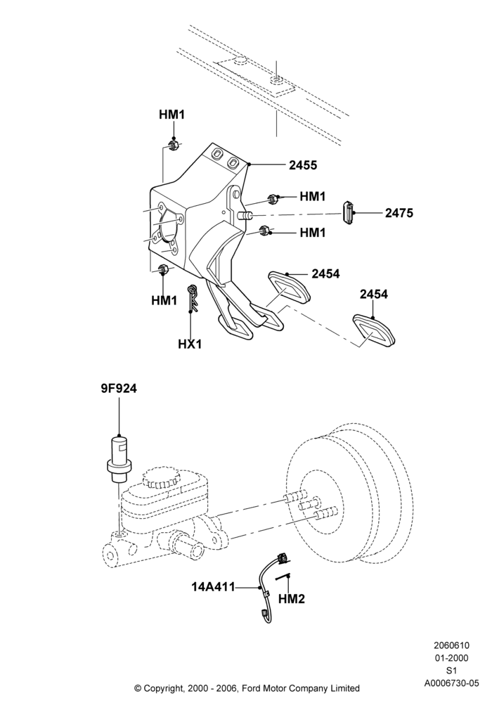 10B - Brake and Clutch Controls, 5 Spd Man Trans  - R1HD; 31/JAN/2000-30/JUN/2005