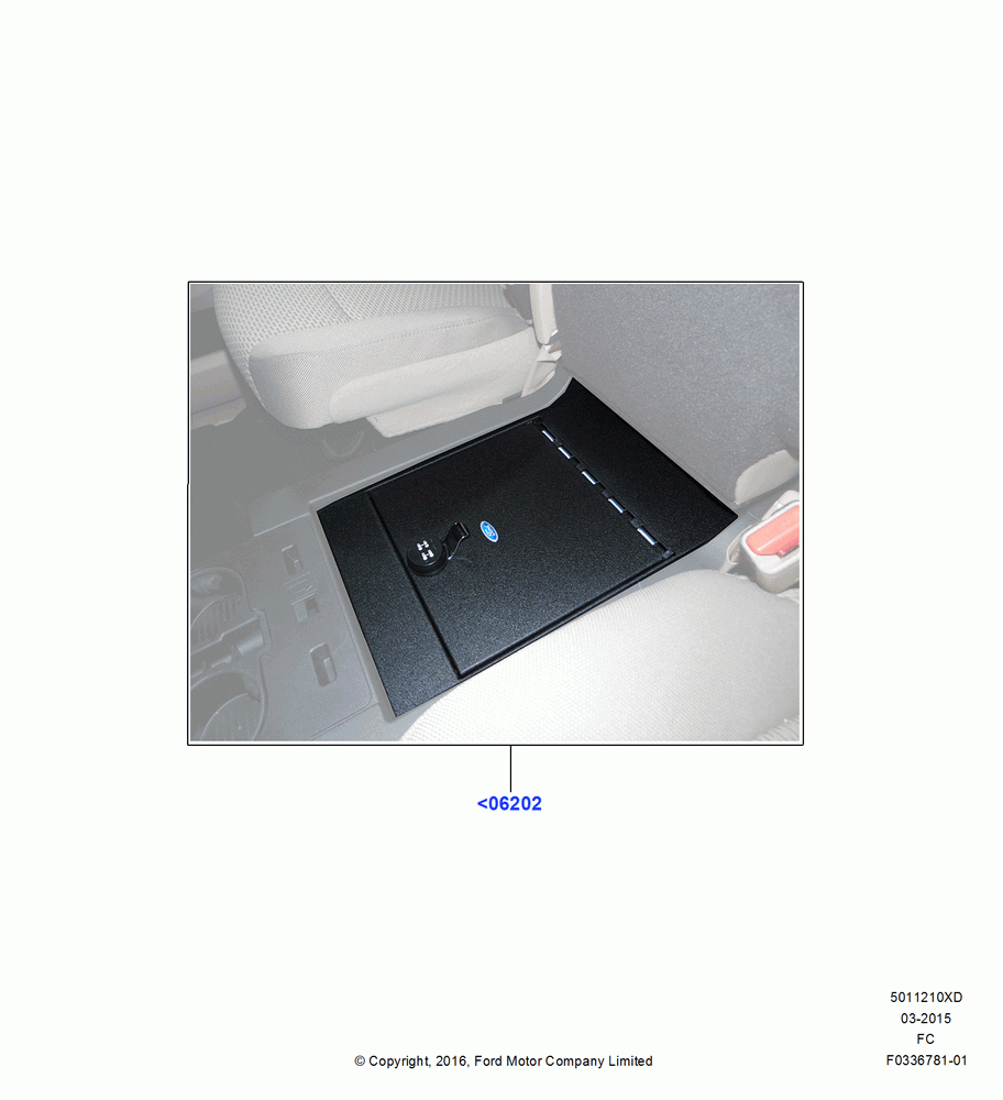 10XD - Console - Floor, (+) North American Markets, Accessory - Seat Base Console Vault; 12/OCT/2015