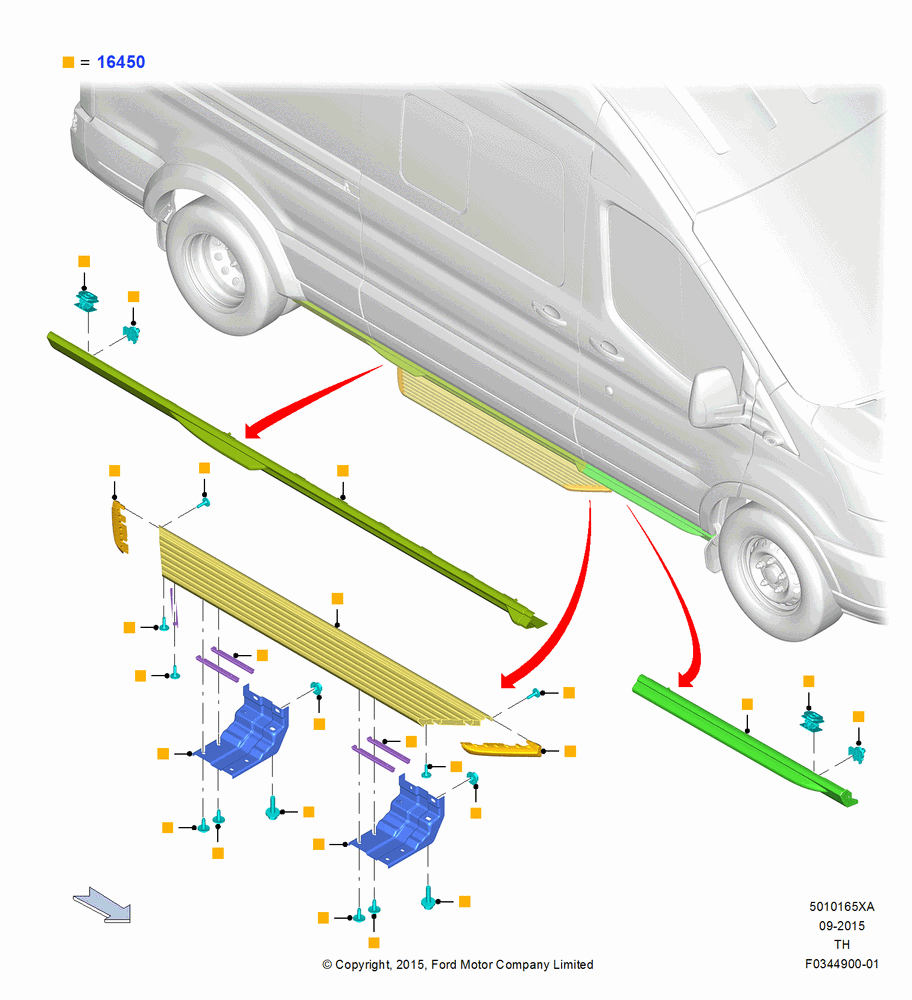 65XA - Running Boards/Side Steps, Accessory; 10/AUG/2015-01/AUG/2016