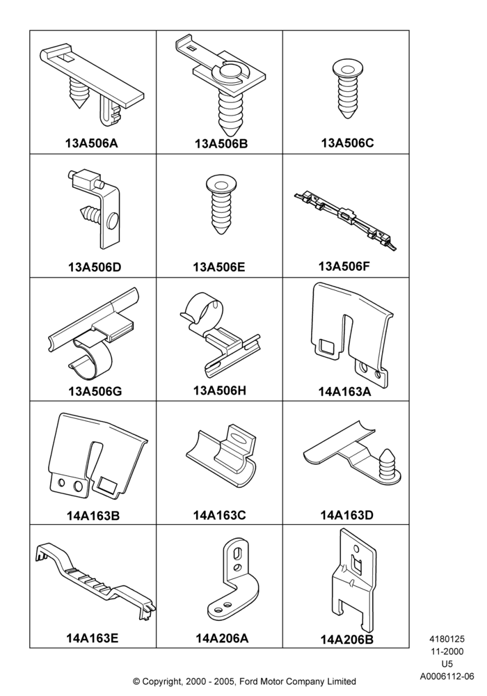 Wiring Clamps, 14A488 Harness