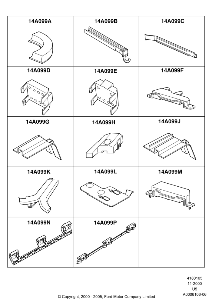 05G - Wiring Covers, 14A488 Harness; 13/NOV/2000-19/JUL/2005