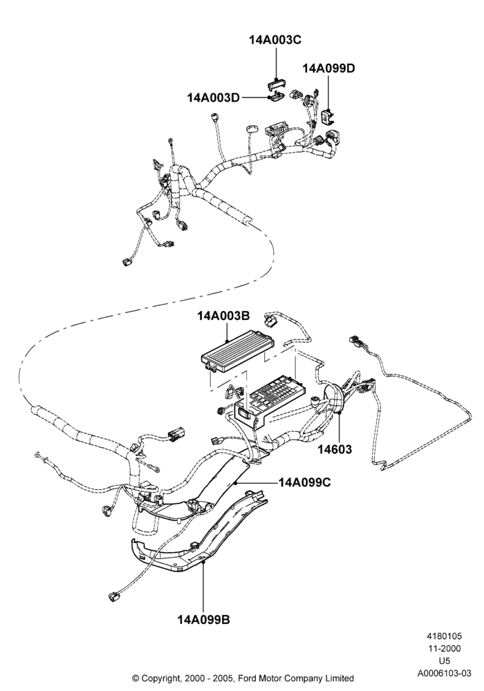 05D - Wiring Covers, Romeo 4.6 SOHC EFI, 14398 Harness; 13/NOV/2000-19/JUL/2005